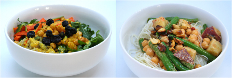Quinoa Power (Power!) Bowl and Red Curry Vermicelli. Fuck you Tom Brady.